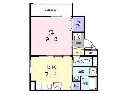 泊テラスSTUDIO(1DK/1階)の間取り写真