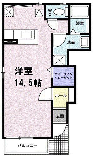 グレイスコートI(ワンルーム/1階)の間取り写真