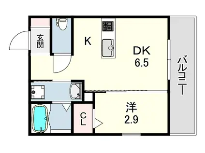 GAZELLE NOAH尼崎尾浜2(1DK/2階)の間取り写真