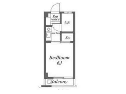 ユーコート国立(1K/4階)の間取り写真