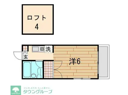 コーポ亀久保(ワンルーム/2階)の間取り写真