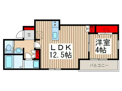 アヴェニューコート東大宮(1LDK/2階)の間取り写真