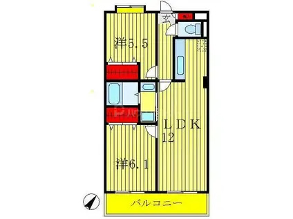 東和ビル(2LDK/5階)の間取り写真