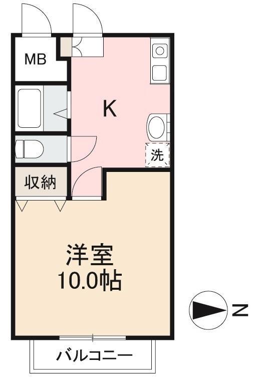 カーサ仏生山(1K/1階)の間取り写真