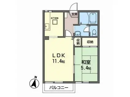メサ・フォレストI(1LDK/1階)の間取り写真