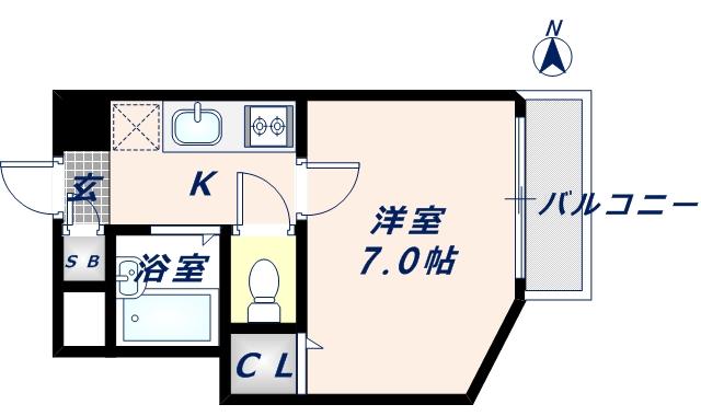 リバーライズNEXT布施(1K/3階)の間取り写真