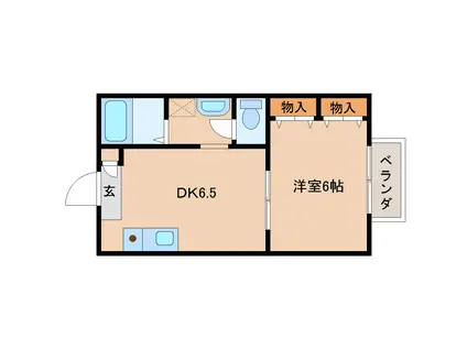 パークコート雲井阪(1DK/2階)の間取り写真