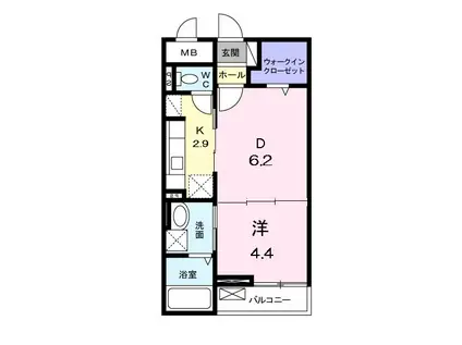 ヴィチーノ アル ポンテ(1DK/1階)の間取り写真