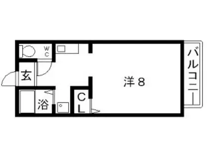 カネマスロイヤルコート(1K/1階)の間取り写真