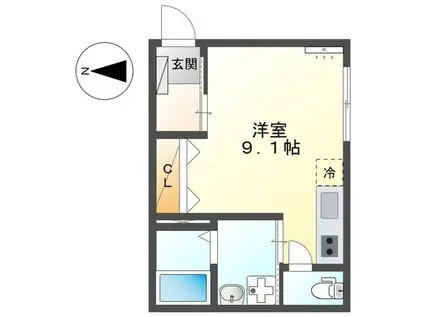 大田区大森西5丁目アパート(ワンルーム/2階)の間取り写真