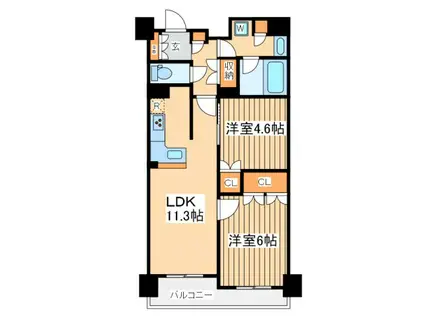 プレサンスロジェ横浜関内(2LDK/8階)の間取り写真