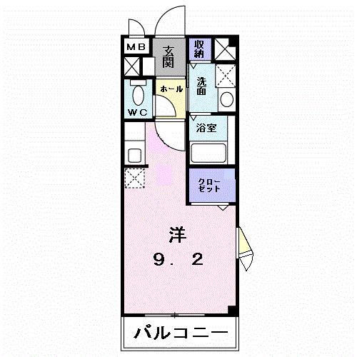 モルティ・MK(ワンルーム/2階)の間取り写真
