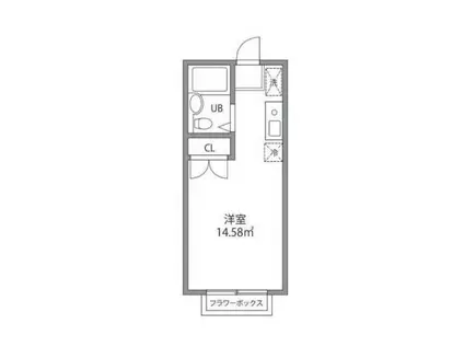 中野イーストハイム(ワンルーム/2階)の間取り写真