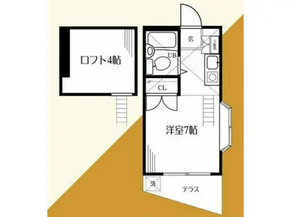 スプリングヒルI(ワンルーム/1階)の間取り写真