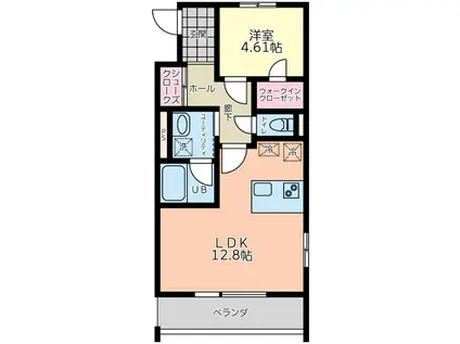 グランドゥール(1LDK/4階)の間取り写真