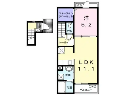 エービーフィールド(1LDK/2階)の間取り写真