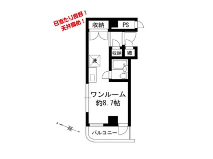 加賀ビル(ワンルーム/5階)の間取り写真