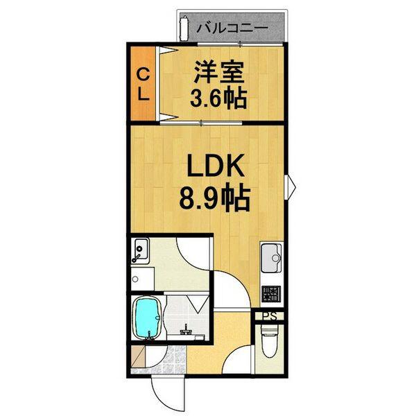 LECOCON弥富III(1LDK/2階)の間取り写真