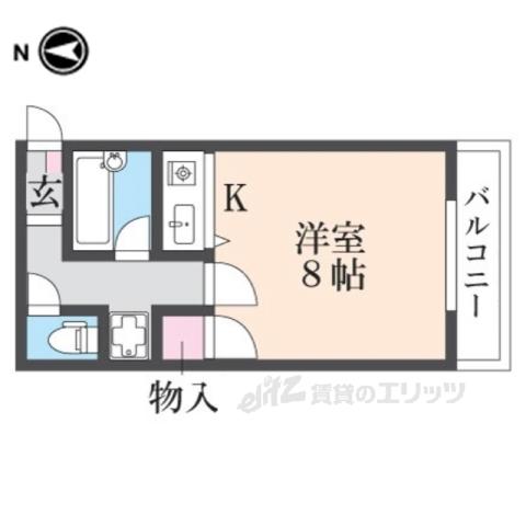 シャンブル2(ワンルーム/2階)の間取り写真