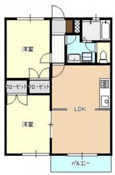 KEM-KAJITA-AP(2LDK/1階)の間取り写真