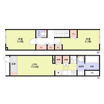 テラスハウス井荻(2LDK/1階)の間取り写真