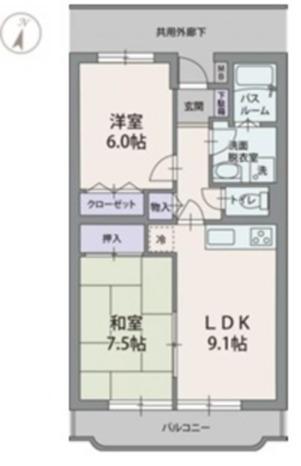セレーノU(2LDK/3階)の間取り写真