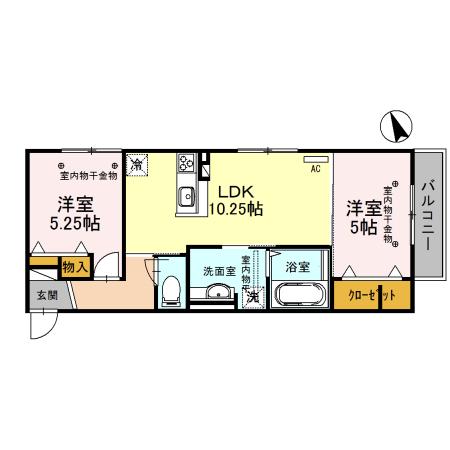 ルアナ・マーリエルアナ(2LDK/2階)の間取り写真