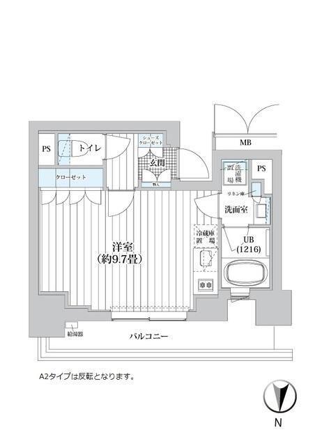ライオンズフォーシア清澄白河(ワンルーム/3階)の間取り写真