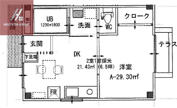 第8美和マンション(1DK/2階)の間取り写真