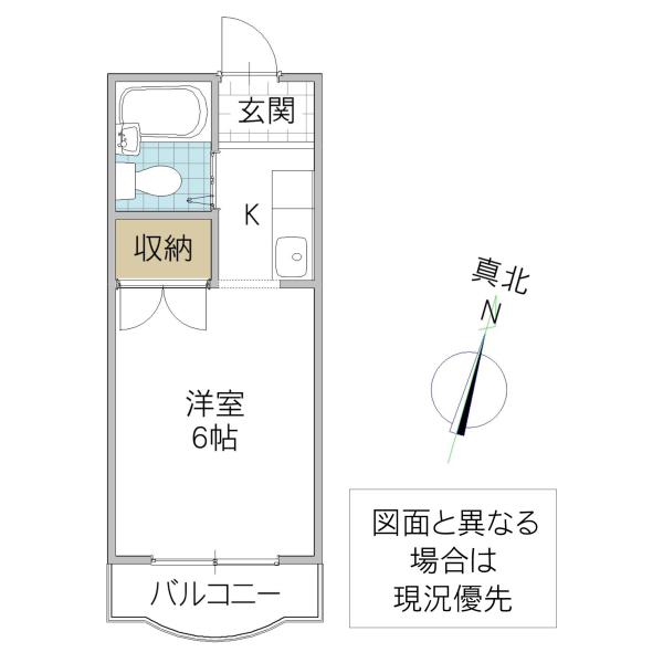 インタースペースI(1K/3階)の間取り写真