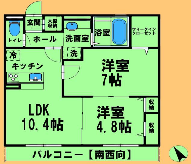 グレイスコート(2LDK/2階)の間取り写真