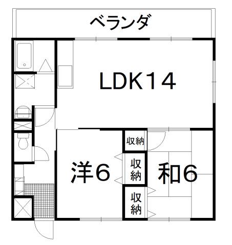 DOマンションB(2LDK/1階)の間取り写真