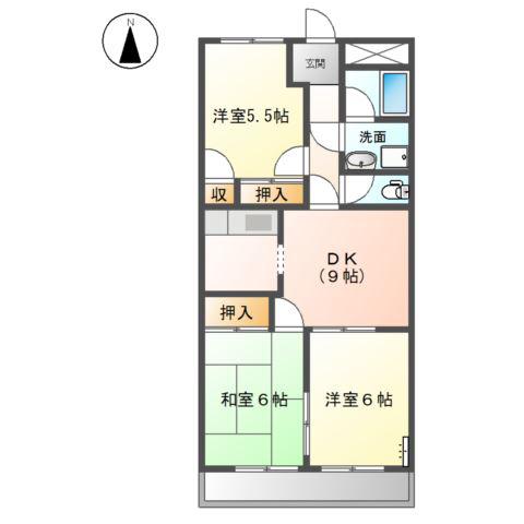 ENJYOII(3DK/5階)の間取り写真