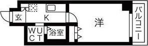 JINO新町(1K/7階)の間取り写真