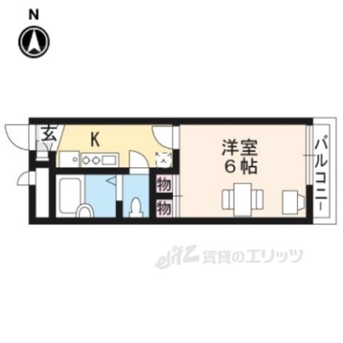 レオパレス御所西(1K/1階)の間取り写真