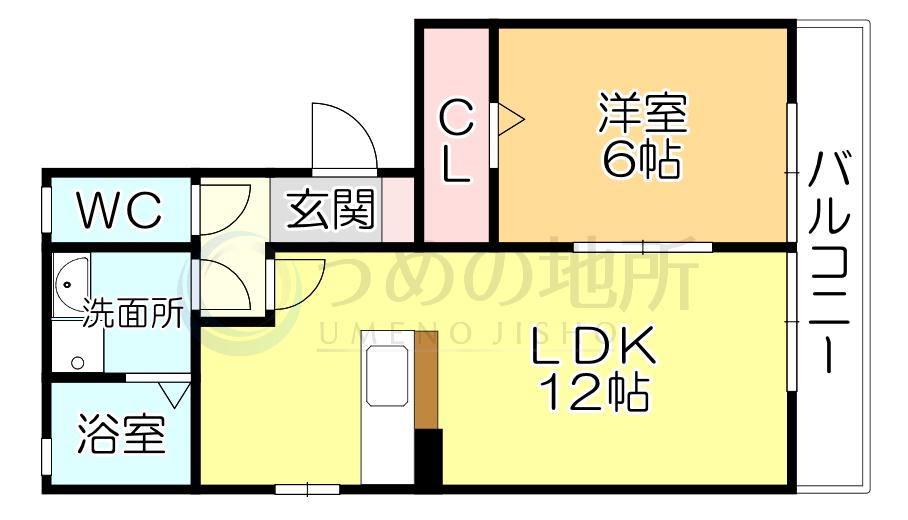 ハウスフリーデIII(1LDK/1階)の間取り写真