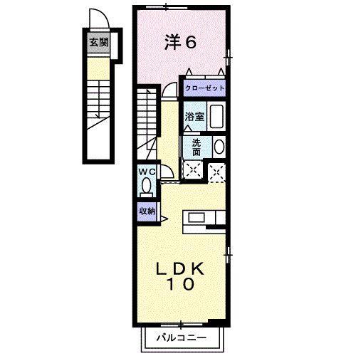 グレイスフル ウッズ SJK(1LDK/2階)の間取り写真