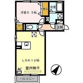 プライムプレサージ(1LDK/1階)の間取り写真