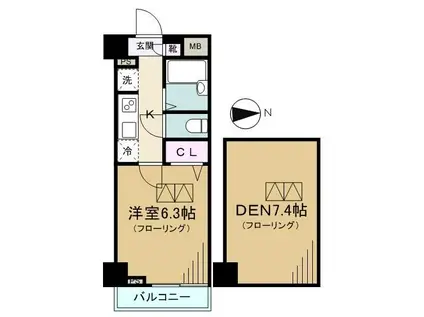 ブライズ新宿中井(1SK/1階)の間取り写真