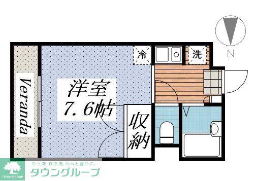 ウインドASAMI(1K/2階)の間取り写真