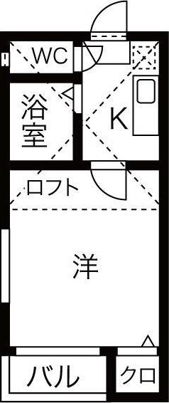 クレードル中村公園(1K/1階)の間取り写真
