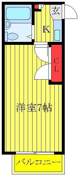 WISEHOUSE(ワンルーム/2階)の間取り写真