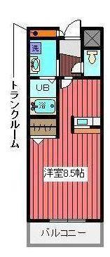 イーストセトル2035(1K/3階)の間取り写真