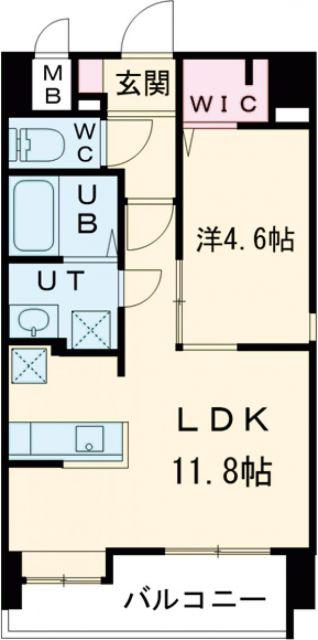 S-RESIDENCE六ツ門ABRイーストI(1LDK/8階)の間取り写真
