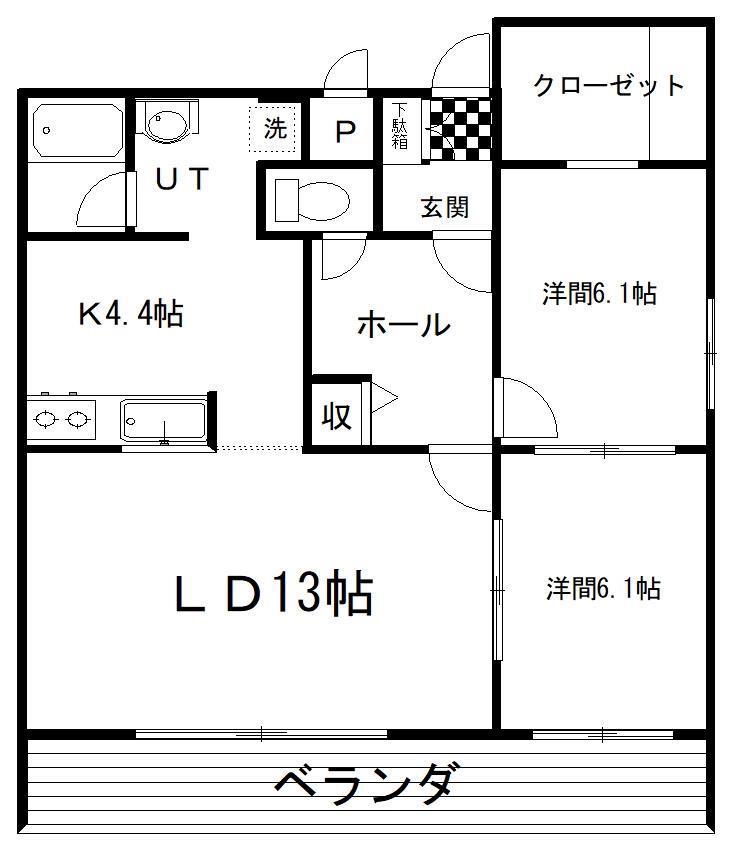 スマイルジョイ(2LDK/4階)の間取り写真