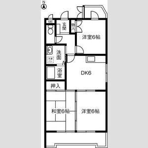 クレール榊原(3DK/1階)の間取り写真