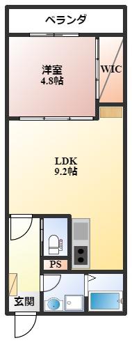 プリヴェ豊中曽根(1LDK/2階)の間取り写真