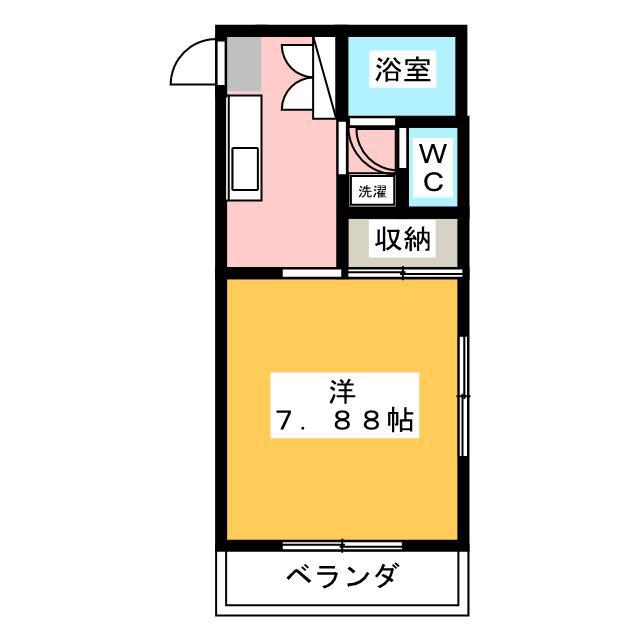 アーバンハイム(1K/2階)の間取り写真