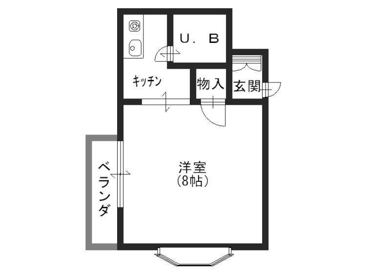 コーポホワイト名草(1K/1階)の間取り写真