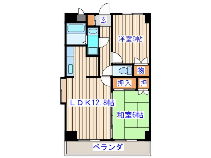 グランヒルST(2LDK/6階)の間取り写真